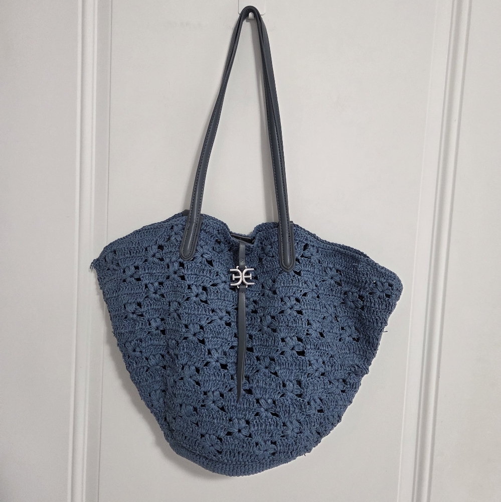 NWT - Sam Edelman Layla Flower Raffia Women's Tote Bag